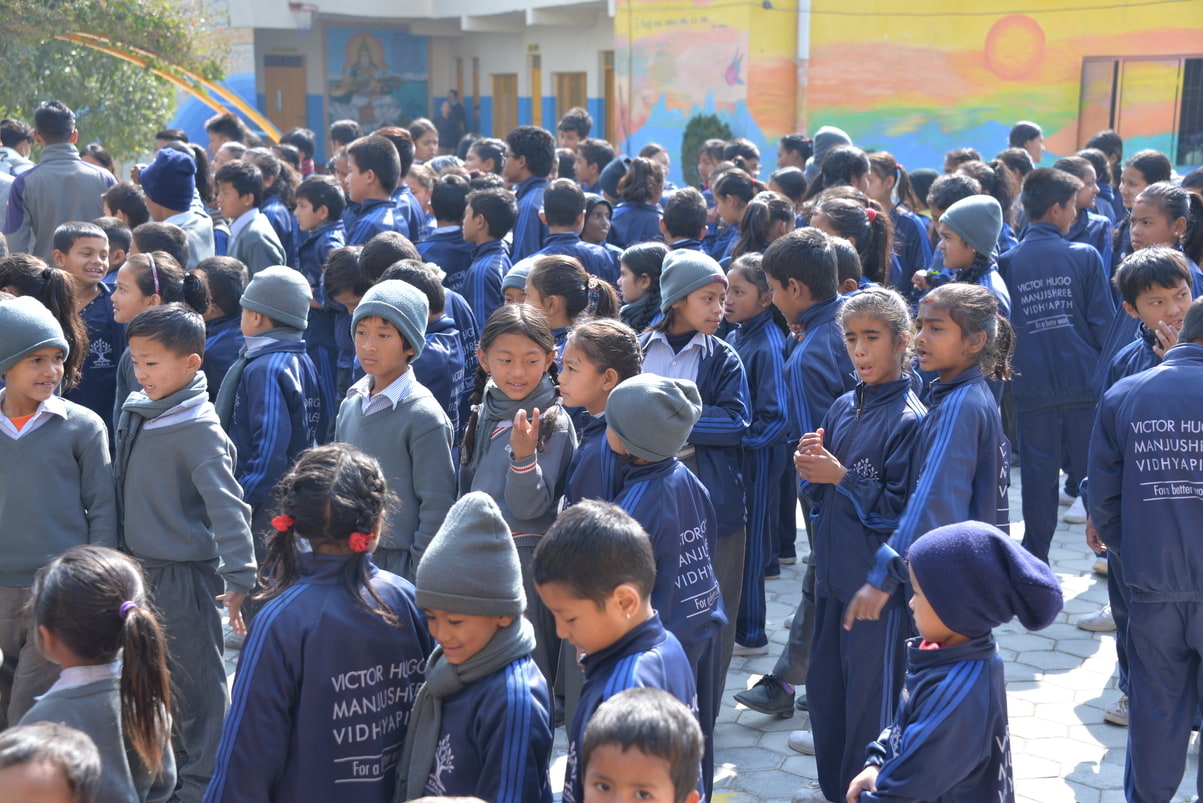 Students in the schoolyard